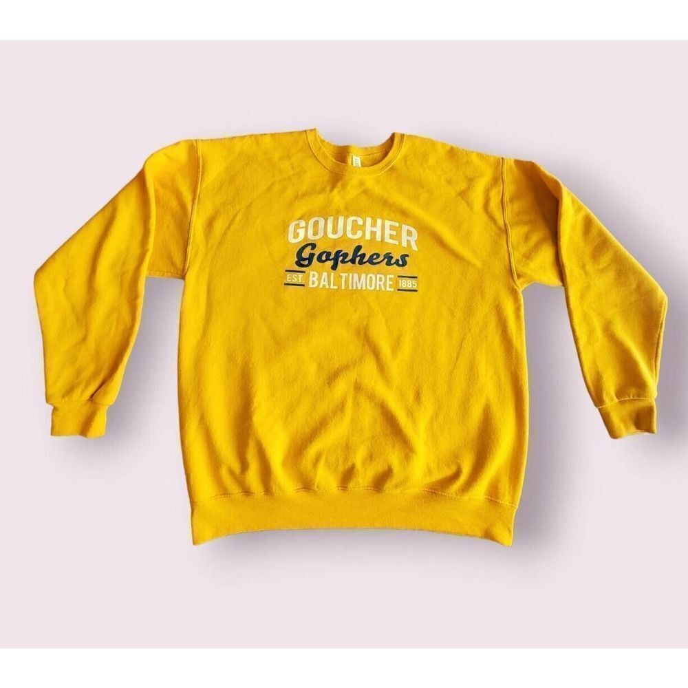Goucher College Gophers Sweatshirt XL Adult Baltimore Towson MD NCAA Yellow EUC